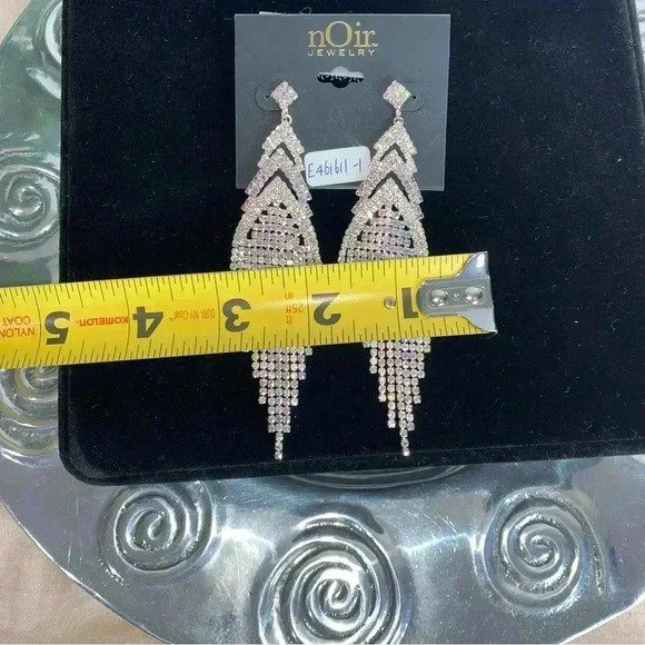 Dangle Earrings Noir rhinestone - Picture 4 of 7